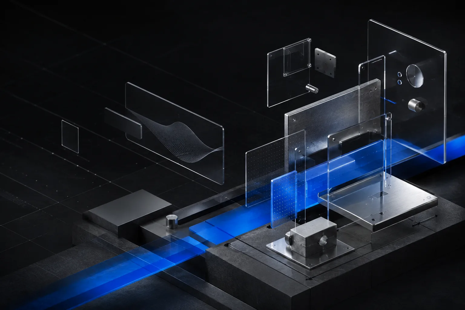 Three-dimensional composition representing a modular digital product system